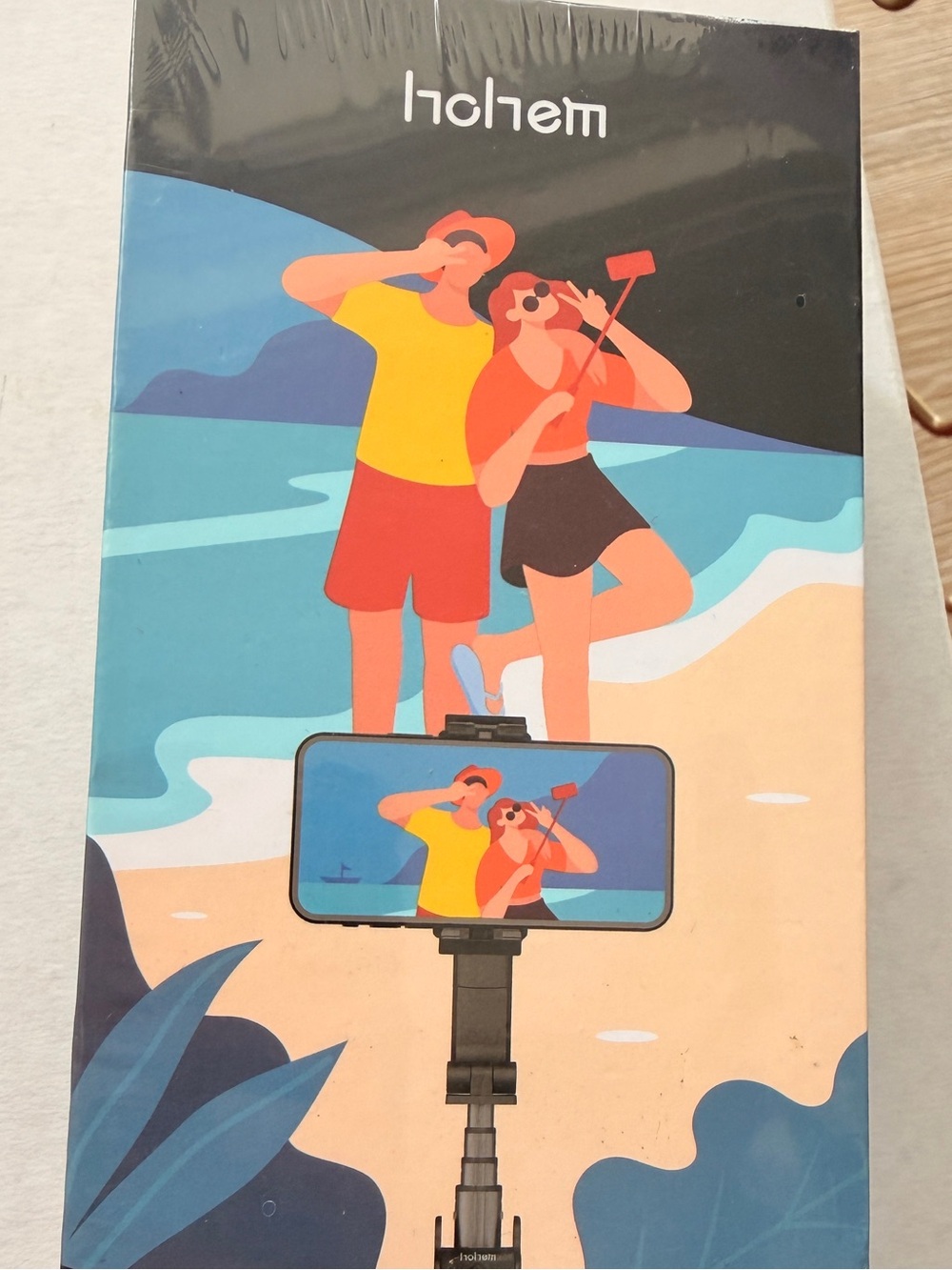 Hollem Smartphone Selfie Stick & Tripod - Beach Illustration